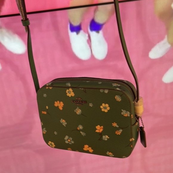 Coach Bags Coach Mini Camera Bag With Mystical Floral Print Green
